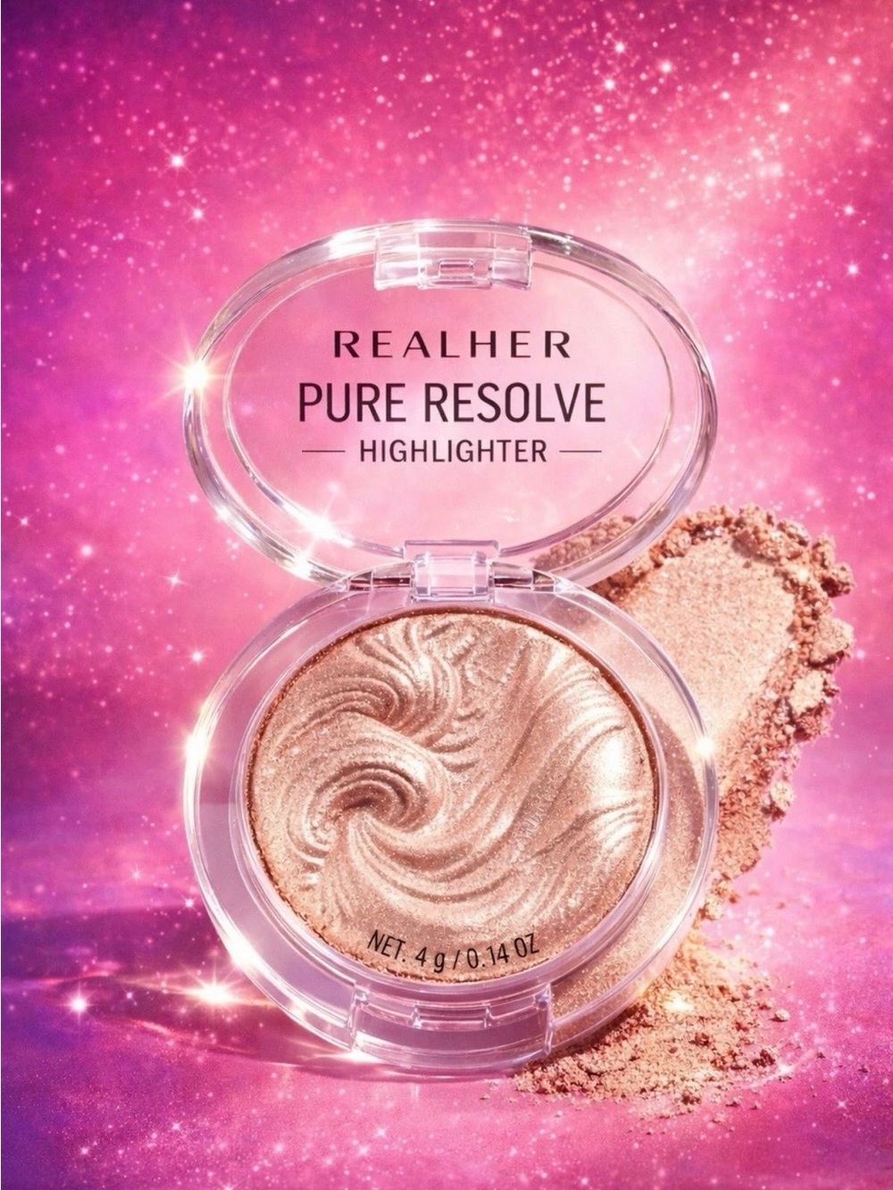 RealHer Pure Resolve Highlighter — Golden Pink Luminance